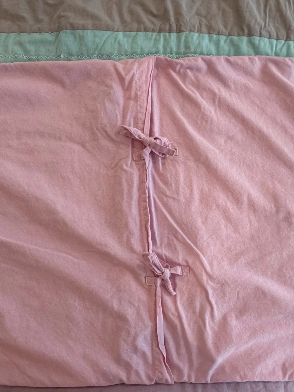 Pottery Barn Kids Striped Pastel Quilt Bedspread - Multi Pink & Gray